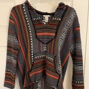 Hooded Pullover Drug Rug Sweater